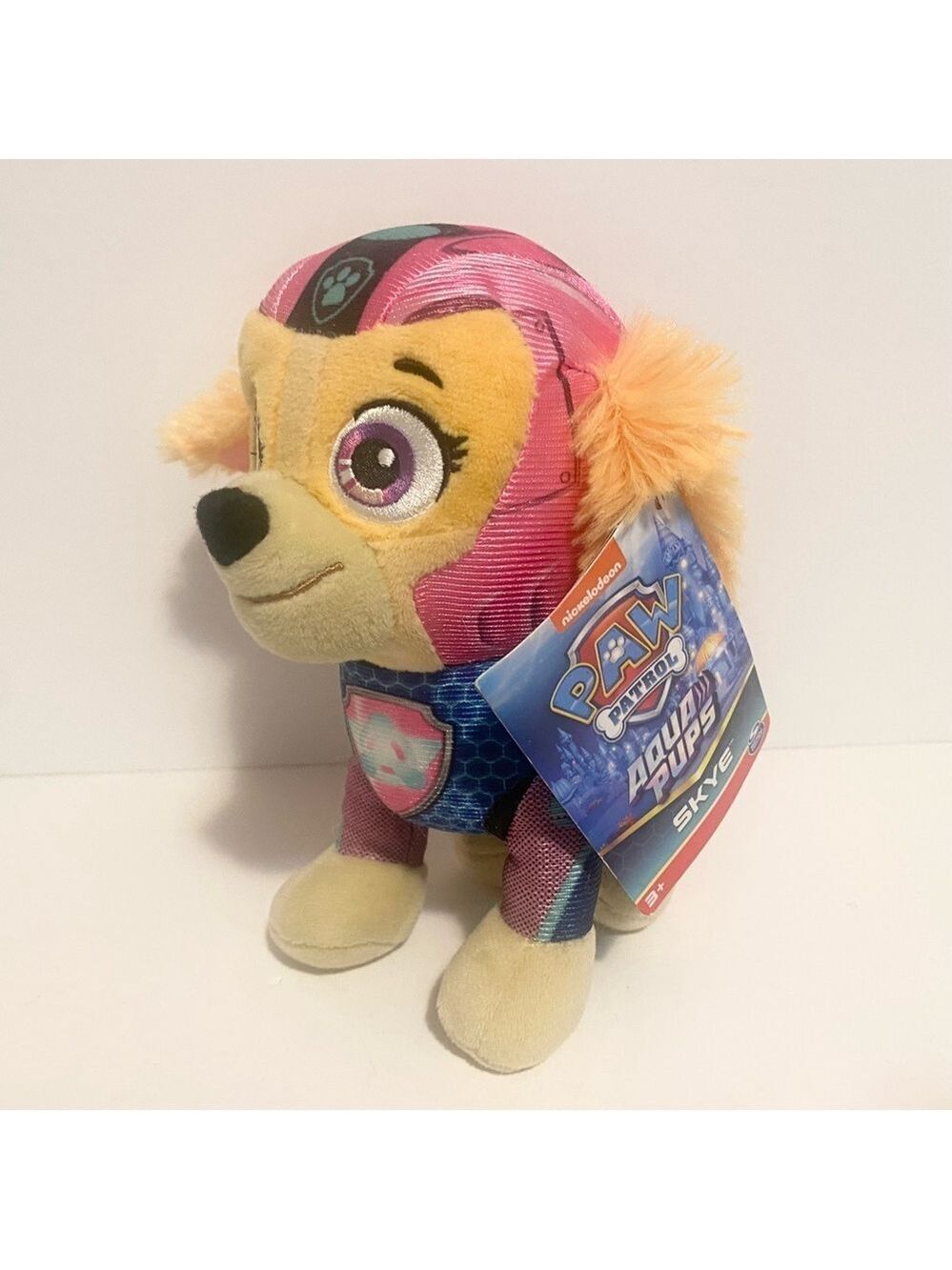 Paw Patrol Skye Plush Aqua Pups Aviation Pup Pink Purple Stuffed Animal Toy 6”